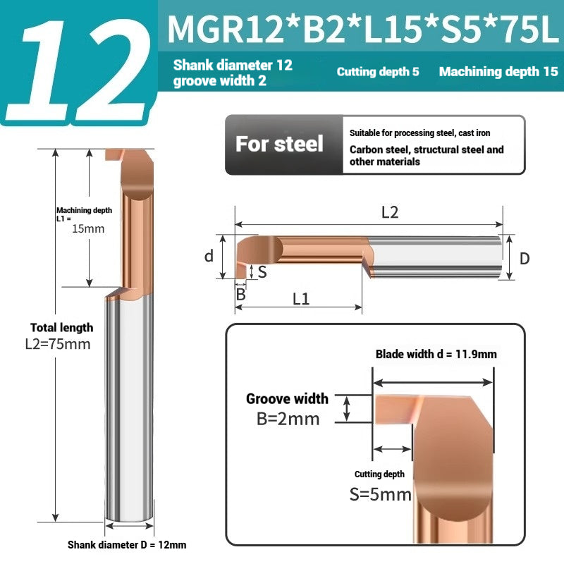 1135-CNC Small Bore Grooving Tool MGR Integral Tungsten Carbide Small Bore Hook Grooving Tool for Steel and Aluminum Internal Grooving Toolholder Shandong Denso Pricision Tools Co.,Ltd.